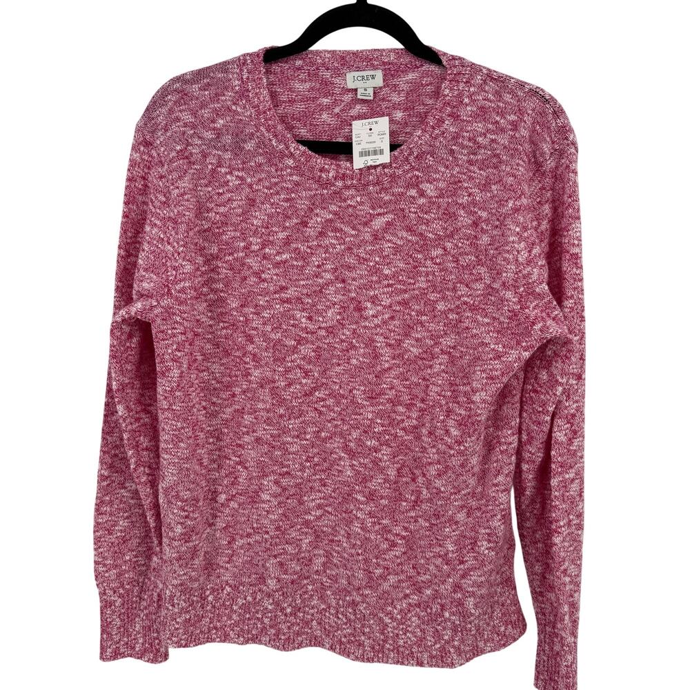 J.Crew Pink Marled Crewneck Sweater Womens Sz Small Cotton Blend